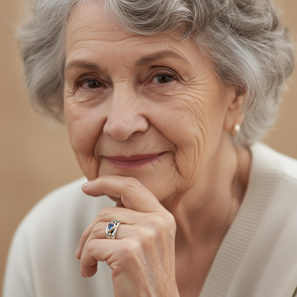 Vintage Blauer Kristallring