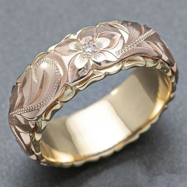 Vintage Rosenblüten Goldring